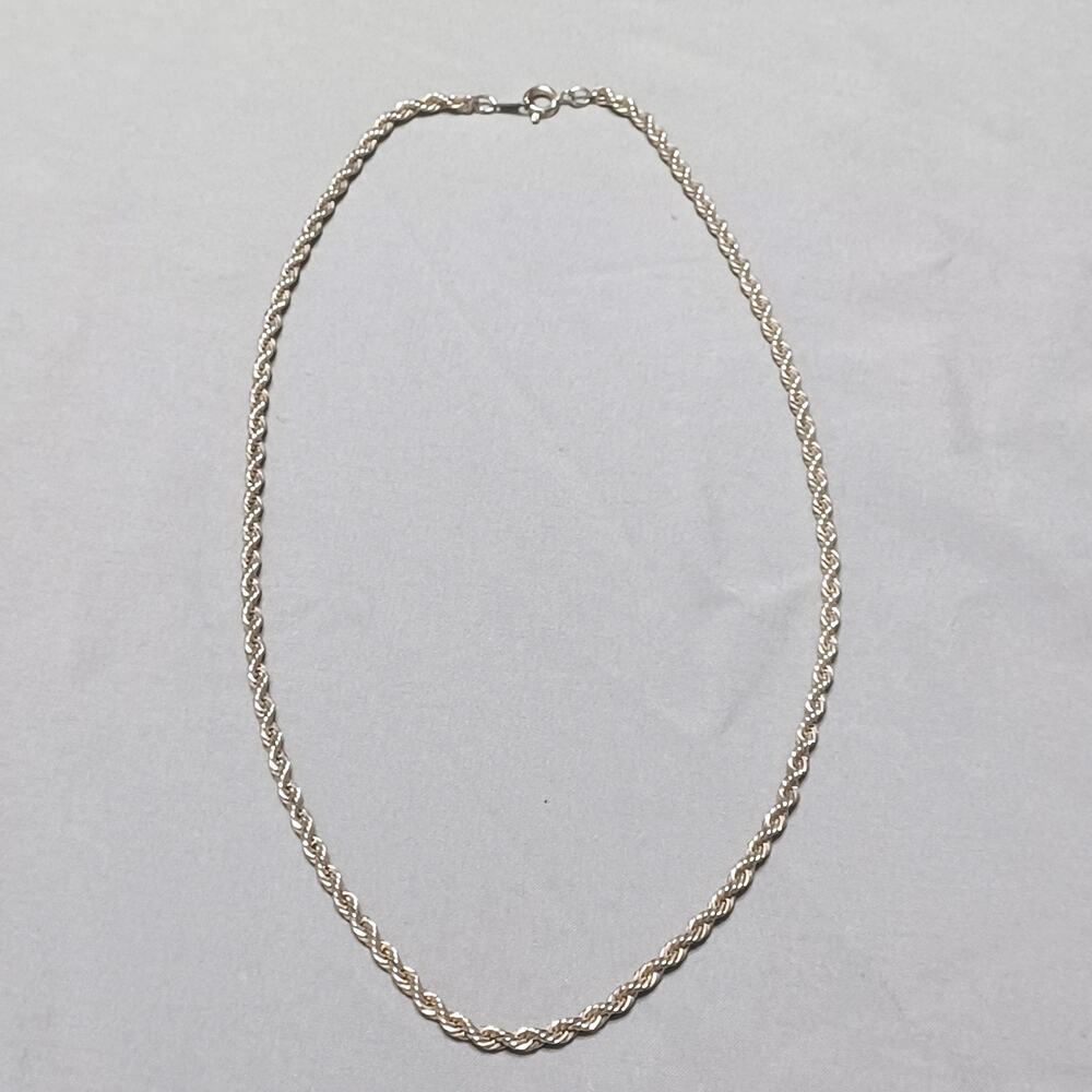 Silver Tone Rope Chain